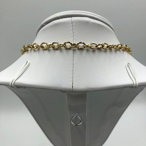 18K Gold Plated Stainless Steel "Heart" Necklace Chunky Women's Jewelry - Picture 6 of 8